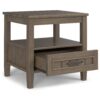 Lev - End Table With Bottom Drawer - Smoky Brown - Image 2