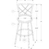 Swivel Stool Bar Height, Contemporary & Modern (Set of 2) - Black - Image 4