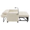 Loveseat Sofa Pull Out Sofa Bed Sleeper Sofa With A Reversible Backrest Cushion, Side Pockets, 2 USB Ports And A Phone Holder For Living Room - Beige - Image 22