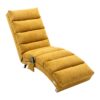 Ergonomic Linen Massage Chaise Lounge With Remote Control - Color, 5 Modes For Office, Living Room, Bedroom - Mustard - Image 17