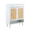 Modern Minimalist Rattan Shoe Cabinet, Elegant Storage Solution - White - Image 18