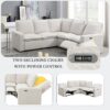 Power Recliner Chair Home Theater Seating Soft Chair With USB Port For Living Room, Bedroom, Theater Room - Beige - Image 4