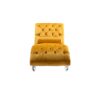 Velvet Button Tufted Upholstered Chaise Lounge Chair With Pillow For Bedroom Living Room Office - Mustard - Image 10