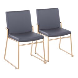 Dutchess - Contemporary Dining Chair (Set of 2) - Gold / Gray