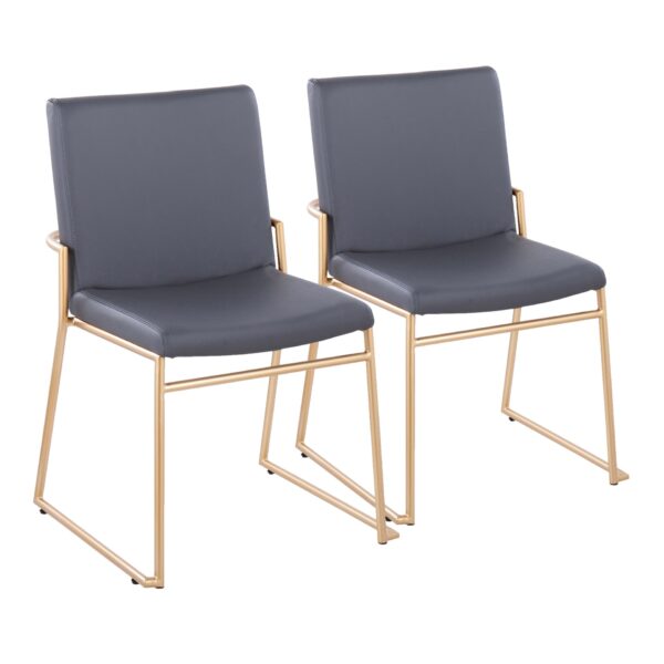 Dutchess - Contemporary Dining Chair (Set of 2) - Gold / Gray
