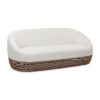 Willow - Upholstered Woven Patio Deep Seating Sofa, Wicker Frame - Wheat Beige / Golden Brown - Image 4