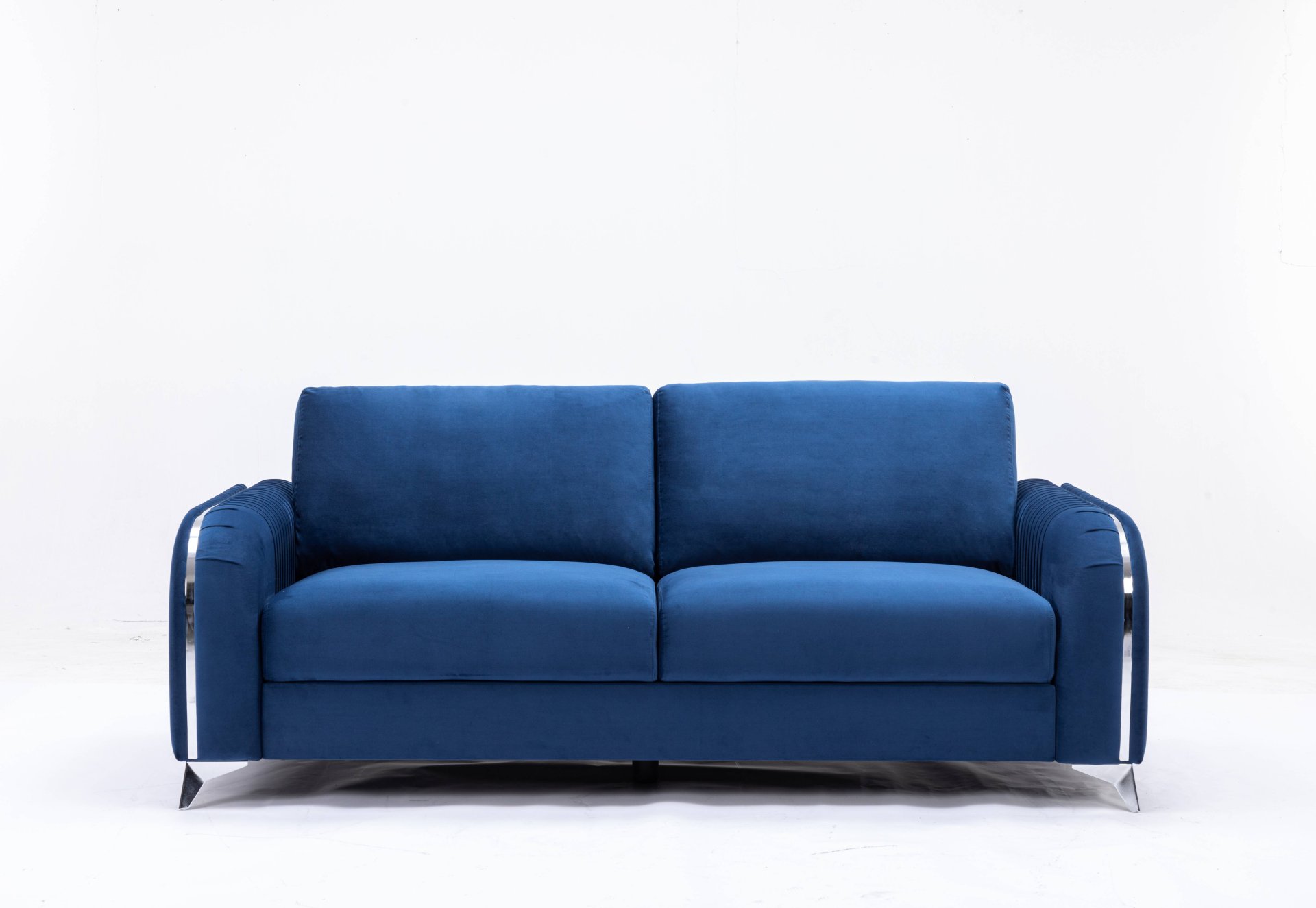 Wenona - Velvet 3 Pieces Living Room Set - Blue - Image 8