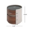Italian Retro Double Storage Round Side Table - Gray Brown - Image 3