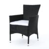 Dimensional Outdoor Dining Chair With Cushion Seat And Iron Frame, (Set of 2) - Black - Image 7