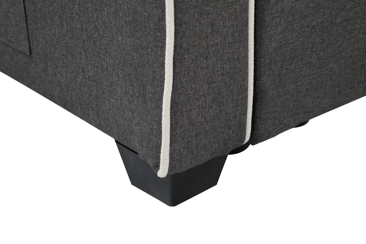 Austin - Modern Sleeper Sofa With 2 USB Charging Ports And 4 Accent Pillows - Gray - Image 6