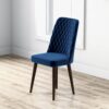 Katie - Mid-Century Modern Velvet Dining Chair (Set of 2) - Blue - Image 7