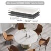 53.15" Modern Artificial Stone Round Carbon Steel Base Dining Table, Can Accommodate 6 People - White - Image 5