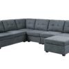 Isla - Woven Fabric 7 Seater Sectional Sofa & Ottoman - Gray - Image 2