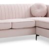 Delray - Sofa Chaise - Pink - Image 7