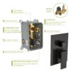 Dual Shower Head 16" Ceiling Mount Square Shower System With Rough In Valve - Oil-Rubbed Bronze - Image 7