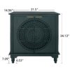 Hollow Carved 2 Door Accent Cabinet With Adjustable Shelf, Sideboard Buffet For Entryway, Living Room Or Bedroom - Blackish Green - Image 3