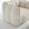 Soft Chenille Bean Bag Chair With High Resilient Foam For Living Room And Bedroom Comfortable Square Lazy Sofa With Footstool - Beige - Image 18