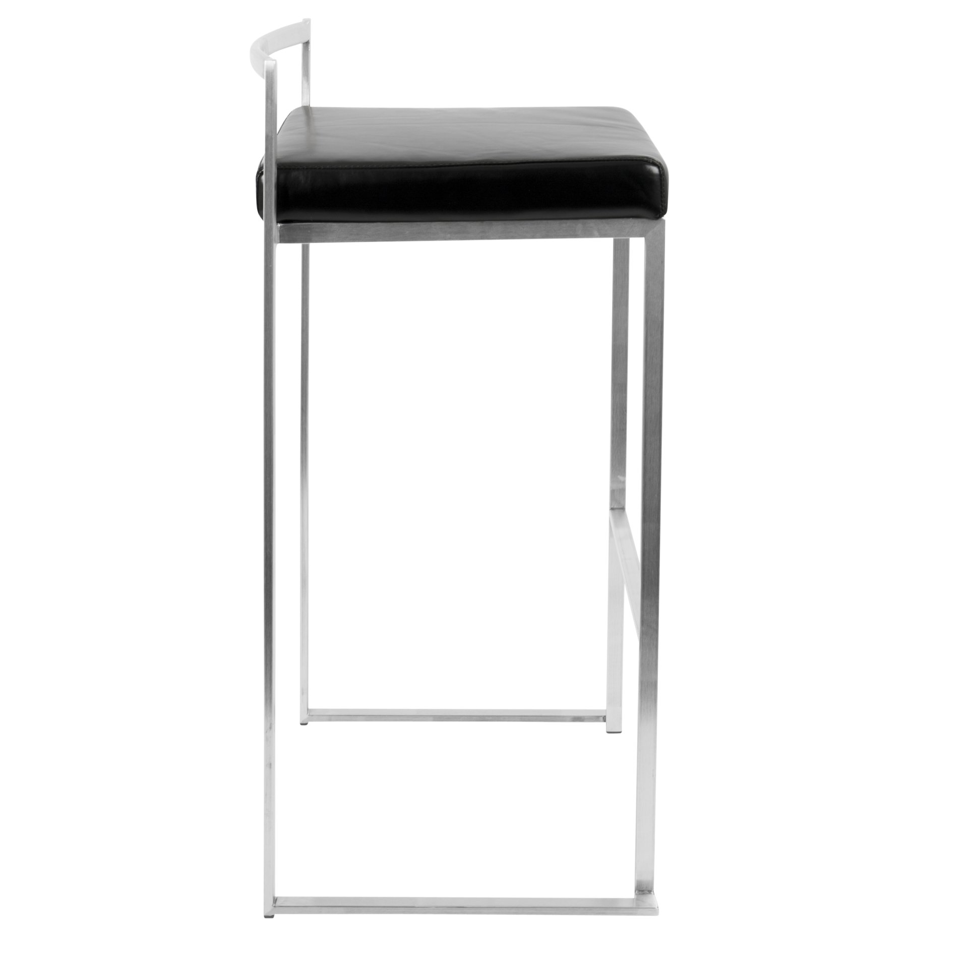 Fuji - Contemporary Stackable Barstool (Set of 2) - Black - Image 3