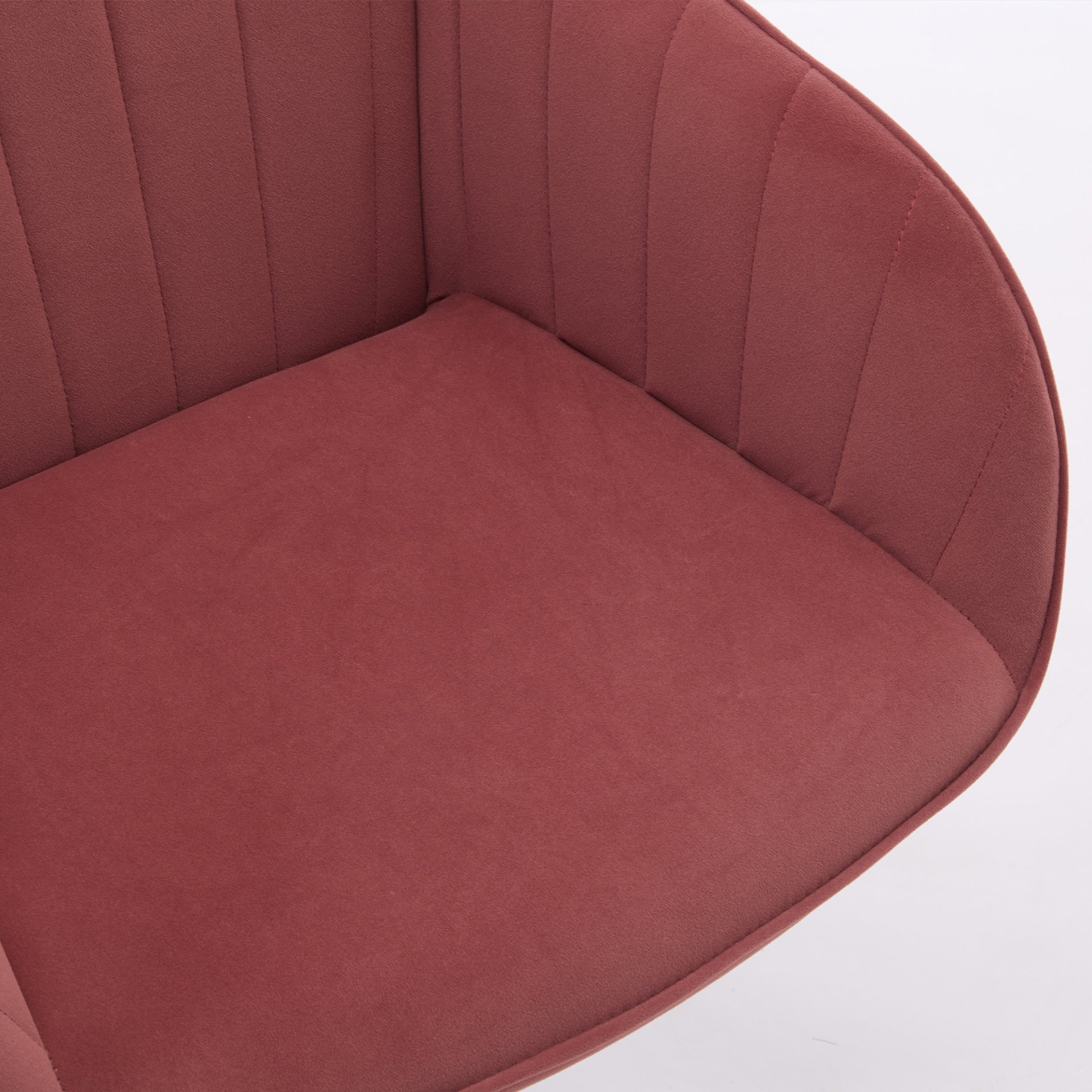 Ergonomic Swivel Office Chair, Comfortable Velvet Backrest Seat, Adjustable For Home And Bedroom - Rose Red - Image 7