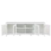 StylishTVcabinet, Entertainment CenterTV Stand, TVconsoletable, Media Console, Solidwood Frame, Changhong Glass Door, Metal Handle - Antique White - Image 15