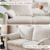 Minimalist Sofa 800Lbs Down Filled, Multiple Colors, Chenille, Living Room & Bedroom - Beige - Image 12