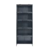 Modern Steel Display Cabinet With Glass Doors And LED Lights, 5 Tier Steel Barrister Bookcase For Home Or Office - Black - Image 7