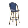 Outdoor Rattan And Aluminum French Barstools Set - Navy Blue - Image 8