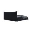 King Size Upholstered Platform Bed With Special Shaped Velvet Headboard, Metal & Solid Wood Frame - Black - Image 8