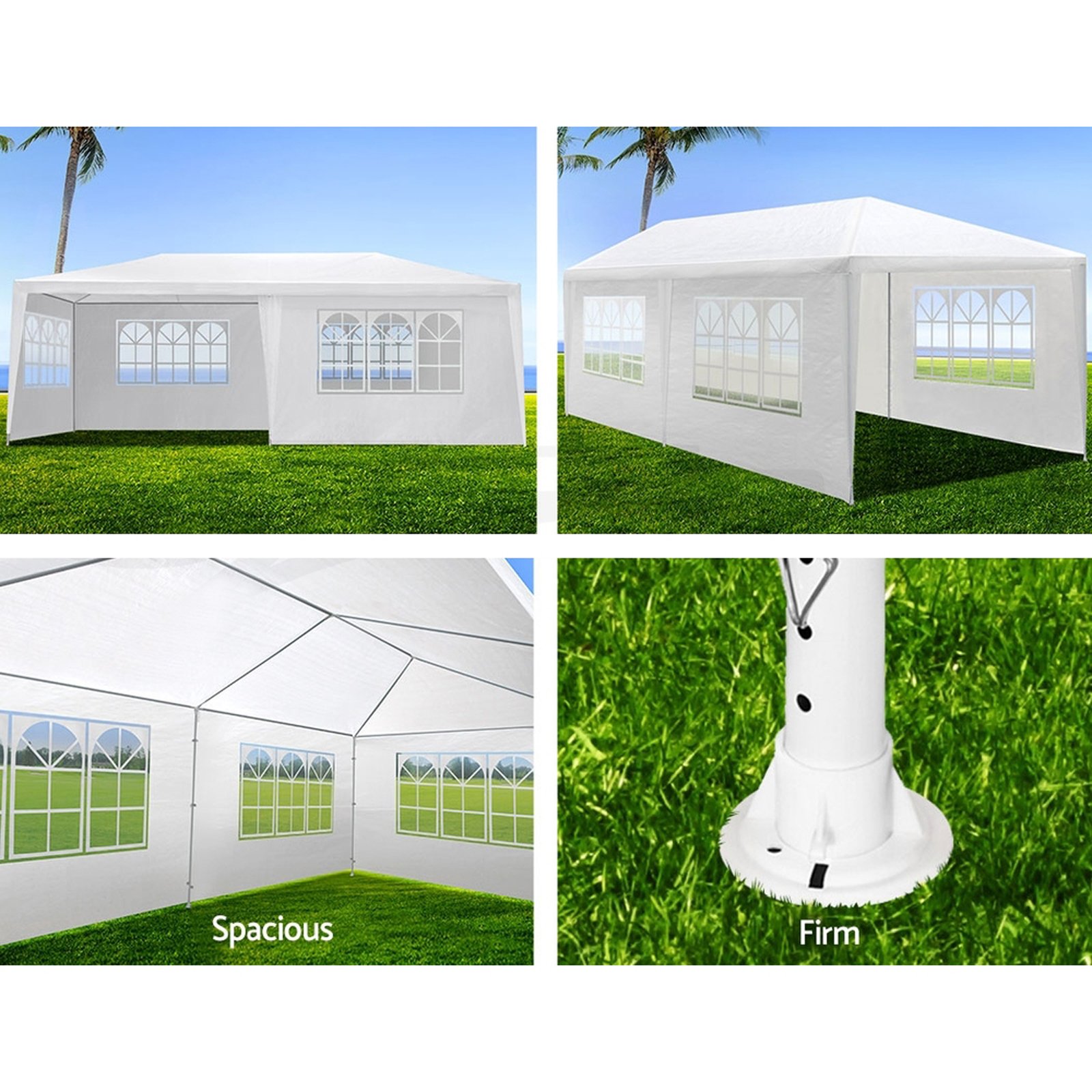 10X20' Outdoor Garden Gazebo Wedding Party Tent Canopy Marquee With 6 Removable Sidewalls - White - Image 6
