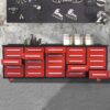 Workbench With Storage Drawers (25 Drawers) - Red - Image 2
