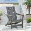 Enigmara - Outdoor High Density Resin Adirondack Chair - Gray - Image 9