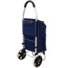 Foldable Shopping Trolley With Wheels And Waterproof Bag - Blue - Image 6