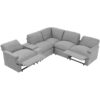 Power Recliner Corner Sofa Home Theater Reclining Sofa Sectional Couches With Storage Box, Cup Holders, USB Ports And Power Socket For Living Room - Gray - Image 15