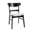 Dining Chair (Set of 2), Mid Century Dining Chairs With Cushioned Seats And Wood Frame - Light Beige / Black - Image 6