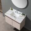 Marble Vanity Top With Undermount Sink And Backsplash, Sintered Stone - Carrara White - Image 15