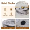Simple Marble Textured Cylindrical Coffee Table, Industrial Style Living Room Furniture - Gray - Image 7