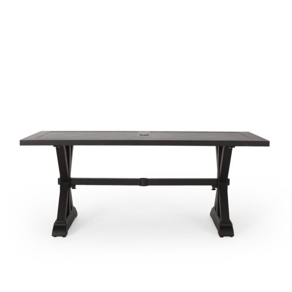 Outdoor Dining Table With X Shaped Legs - Black