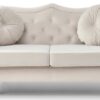 Elegant Flared Arm Loveseat - Ivory - Image 2