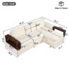 Sectional Sofa Upholstered Sofa Couch With Reversible Armrests For Living Room - Beige - Image 22