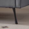 Modern Sectional Technical Leather L-Shaped Sofa Couch With Convertible Ottoman - Dark Gray - Image 10