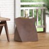 Outdoor Lightweight Concrete Side Table - Brown - Image 5