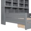 Full Size Daybed With Glass Door Storage Cabinets, Built In LED Lighting And Shelves - Gray - Image 14