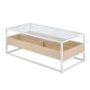 Display Contemporary Coffee Table - White / Natural / Clear - Image 3