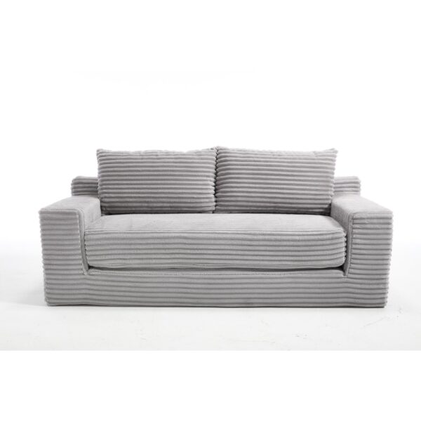 Convertible Loveseat Sofa With Memory Foam & Steel Frame - Light Gray