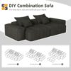 Modern Oversized Modular Sectional Sofa With 2 Chaise Lounge And 2 Armrest, Sparkling Chenille Fabric Soft Cushion Sofa With 4 Pillows, 4 Pieces Diy Combination Tufted Sofa, No Assembly Required - Black - Image 13