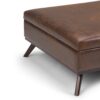Owen - Square Coffee Table Storage Ottoman - Distressed Chestnut Brown - Image 6