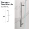 Frameless Single Sliding Shower Door With 8Mm Clear Tempered Glass - Chrome - Image 9