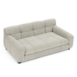 Modern Pet Sofa With Backrest And Armrests Linen Fabric For Medium And Large Dogs - Beige