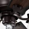 52" Crystal Shade Ceiling Fan Lamp, 3 Speed, 4 Timing, 5 Reversible Blades Crystal Ceiling Fan, 5 Pieces X E12 (No Include Bulb), Hand Pull Chain - Matte Black - Image 18