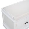 Storage Bench With 4 Doors And Adjustable Shelves, Shoe Bench With Removable Cushion For Living Room, Entryway - White - Image 10